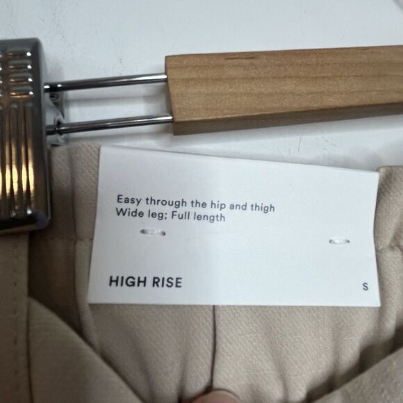 Ann Taylor Wide Leg High Rise Belted Trouser Pants Khaki Tan Womens Small - Picture 8 of 10